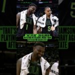 Zion Williamson 🤝 Dejounte Murray following win vs. Golden State #pelicans #nba #shorts