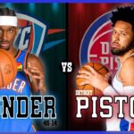 Oklahoma City Thunder VS Detroit Pistons LIVE Commentary Scoreboard | Pre and Post Game Coverage