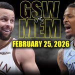 Golden State Warriors vs Memphis Grizzlies Full Game Highlights – February 25, 2026 | NBA Season