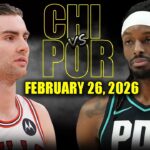 Portland Trail Blazers vs Chicago Bulls Full Game Highlights – February 26, 2026 | NBA Season