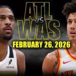 Atlanta Hawks vs Washington Wizards Full Game Highlights – February 26, 2026 | NBA Season