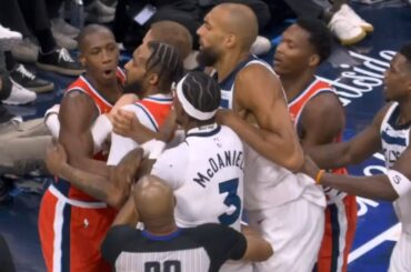 Kris Dunn gets into it with Jaden McDaniels for flagrant foul on Bennedict Mathurin