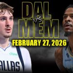 Dallas Mavericks vs Memphis Grizzlies Full Game Highlights – February 27, 2026 | NBA Season