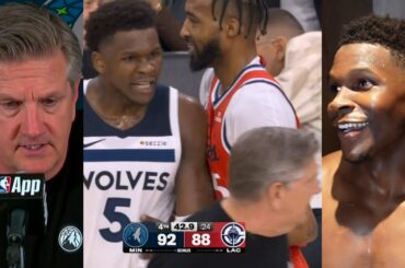 Anthony Edwards speaks on yelling at Chris Finch "That's what the f**k I do"