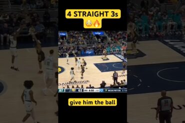 Brandon Miller Couldn’t Miss 😳🔥 4 Straight 3s #brandonmiller #charlottehornets #nbashorts