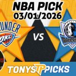 Oklahoma City Thunder vs. Dallas Mavericks Pick 3/1/26 NBA Pick Prediction