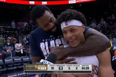 Jeremiah Fears on-court postgame interview | Pelicans vs. Jazz 2/28/26