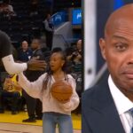 LeBron warms up with his daughter and Chuck says she'd be Lakers 6th or 7th best player 😂