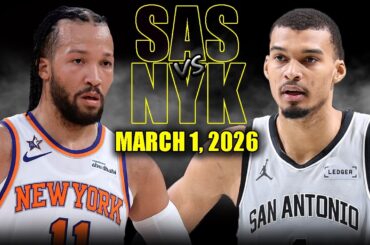San Antonio Spurs vs New York Knicks Full Game Highlights – March 1, 2026 | NBA Season