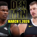 Denver Nuggets vs Minnesota Timberwolves Full Game Highlights – March 1, 2026 | NBA Season