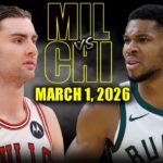 Milwaukee Bucks vs Chicago Bulls Full Game Highlights – March 1, 2026 | NBA Season
