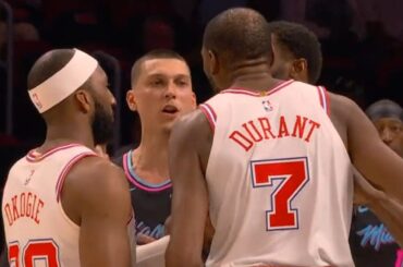 Kevin Durant gets HEATED with Tyler Herro as they exchange words 👀