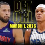 Detroit Pistons vs Orlando Magic Full Game Highlights – March 1, 2026 | NBA Season