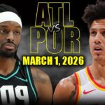 Portland Trail Blazers vs Atlanta Hawks Full Game Highlights – March 1, 2026 | NBA Season