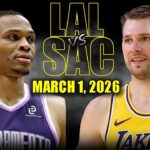 Los Angeles Lakers vs Sacramento Kings Full Game Highlights – March 1, 2026 | NBA Season