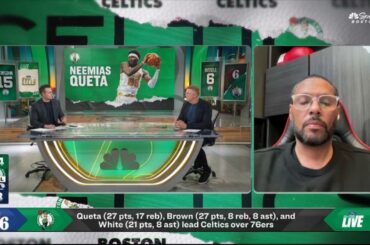 Tom Giles reacts to Boston Celtics beat Philadelphia 76ers 114-98; Jaylen Brown: 27 PTS 8 AST 8 REB