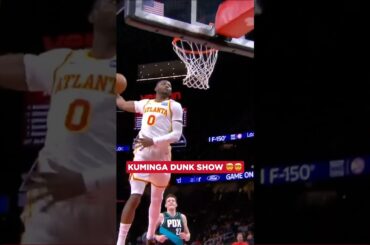 Come for the windmill, stay for the lefty thunder 😳😳 #jonathankuminga #hawks #nba #dunk