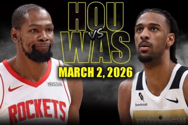 Houston Rockets vs Washington Wizards Full Game Highlights – March 2, 2026 | NBA Season
