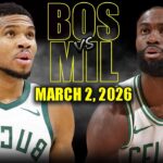 Boston Celtics vs Milwaukee Bucks Full Game Highlights – March 2, 2026 | NBA Season