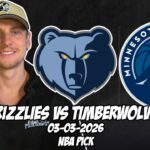 Memphis Grizzlies vs Minnesota Timberwolves 3/3/26 NBA Free Picks & Prediction | NBA Betting Tips