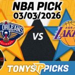 New Orleans Pelicans vs LA Lakers Pick 3/3/26 NBA Pick Prediction