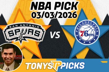 San Antonio Spurs vs Philadelphia 76ers Pick 3/3/26 NBA Pick Prediction