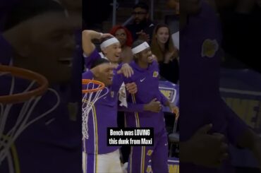 Squad was HYPE for Maxi 🤩 #Lakers #NBA