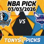 Dallas Mavericks vs Charlotte Hornets Pick 3/3/26 NBA Pick Prediction