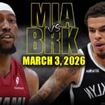 Miami Heat vs Brooklyn Nets Full Game Highlights – March 3, 2026 | NBA Season