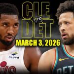 Detroit Pistons vs Cleveland Cavaliers Full Game Highlights – March 3, 2026 | NBA Season