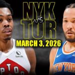 New York Knicks vs Toronto Raptors Full Game Highlights – March 3, 2026 | NBA Season