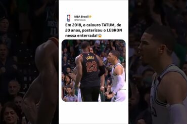 JAYSON TATUM completa 28 anos e o adm relembra essa CRAVADAÇA dele pra cima do LeBron! #NBA #shorts