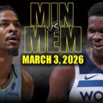 Minnesota Timberwolves vs Memphis Grizzlies Full Game Highlights – March 3, 2026 | NBA Season