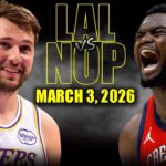 Los Angeles Lakers vs New Orleans Pelicans Full Game Highlights – March 3, 2026 | NBA Season