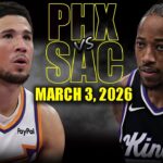 Phoenix Suns vs Sacramento Kings Full Game Highlights – March 3, 2026 | NBA Season