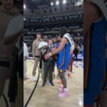 New postgame fit check with Nick Gallo courtesy of JDub 😂 #okcthunder