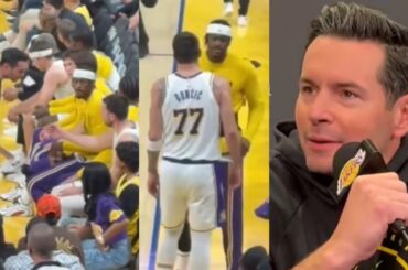 JJ Redick speaks on viral exchange with Luka Doncic on Lakers bench