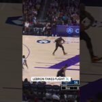 LeBron soars for the powerful one-hand jam 💥