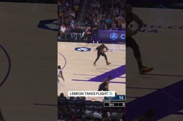 LeBron soars for the powerful one-hand jam 💥