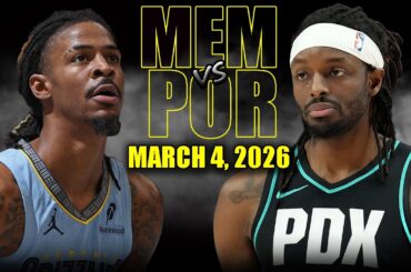 Memphis Grizzlies vs Portland Trail Blazers Full Game Highlights – March 4, 2026 | NBA Season