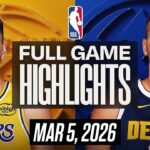 LAKERS vs NUGGETS FULL GAME HIGHLIGHTS MARCH 5, 2025 NBA HIGHLIGHTS TODAY | NBA 2K26 GAMEPLAY