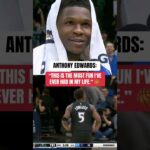 Anthony Edwards shows love to Minny after the Timberwolves win 4 in a row! 💙🐺