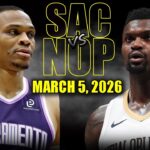 Sacramento Kings vs New Orleans Pelicans Full Game Highlights – March 5, 2026 | NBA Season