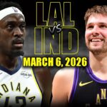 Los Angeles Lakers vs Indiana Pacers Full Game Highlights – March 6, 2026 | NBA Season