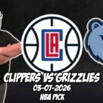 Los Angeles Clippers vs Memphis Grizzlies 3/7/26 NBA Free Picks & Prediction | NBA Betting Tips