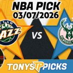 Utah Jazz vs. Milwaukee Bucks Pick 3/7/26 NBA Pick Prediction