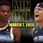 Minnesota Timberwolves vs Orlando Magic Full Game Highlights – March 7, 2026 | NBA Season