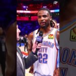 Locked in during clutch time 🔒 Nick Gallo talks with Cason Wallace postgame 🎤