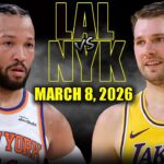 Los Angeles Lakers vs New York Knicks Full Game Highlights – March 8, 2026 | NBA Season