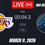 NBA LIVE! Los Angeles Lakers vs Minnesota Timberwolves | March 9, 2026 Lakers vs Timberwolves 2K